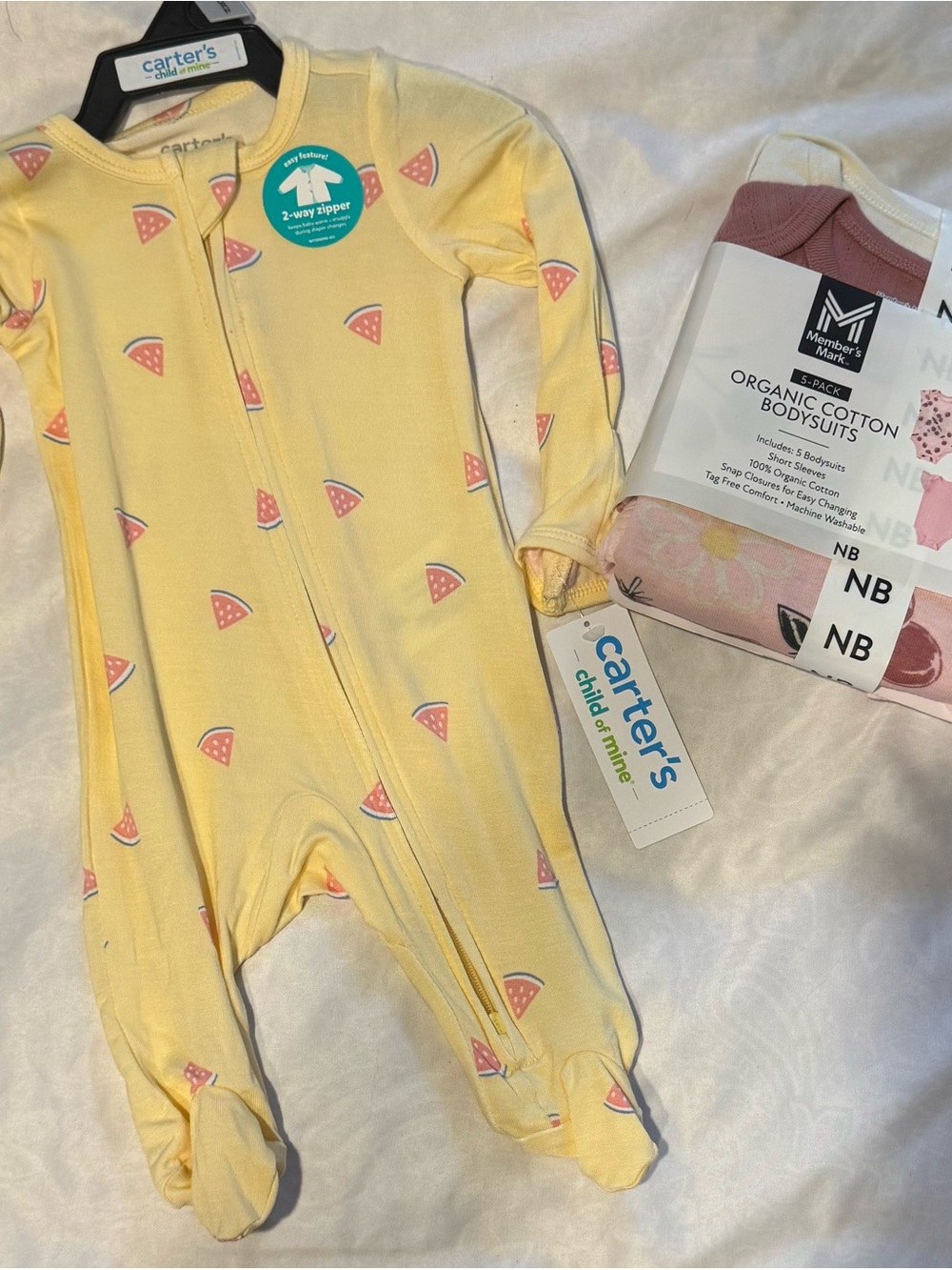 Carter's Yellow Watermelon Print Footed One-Piece
